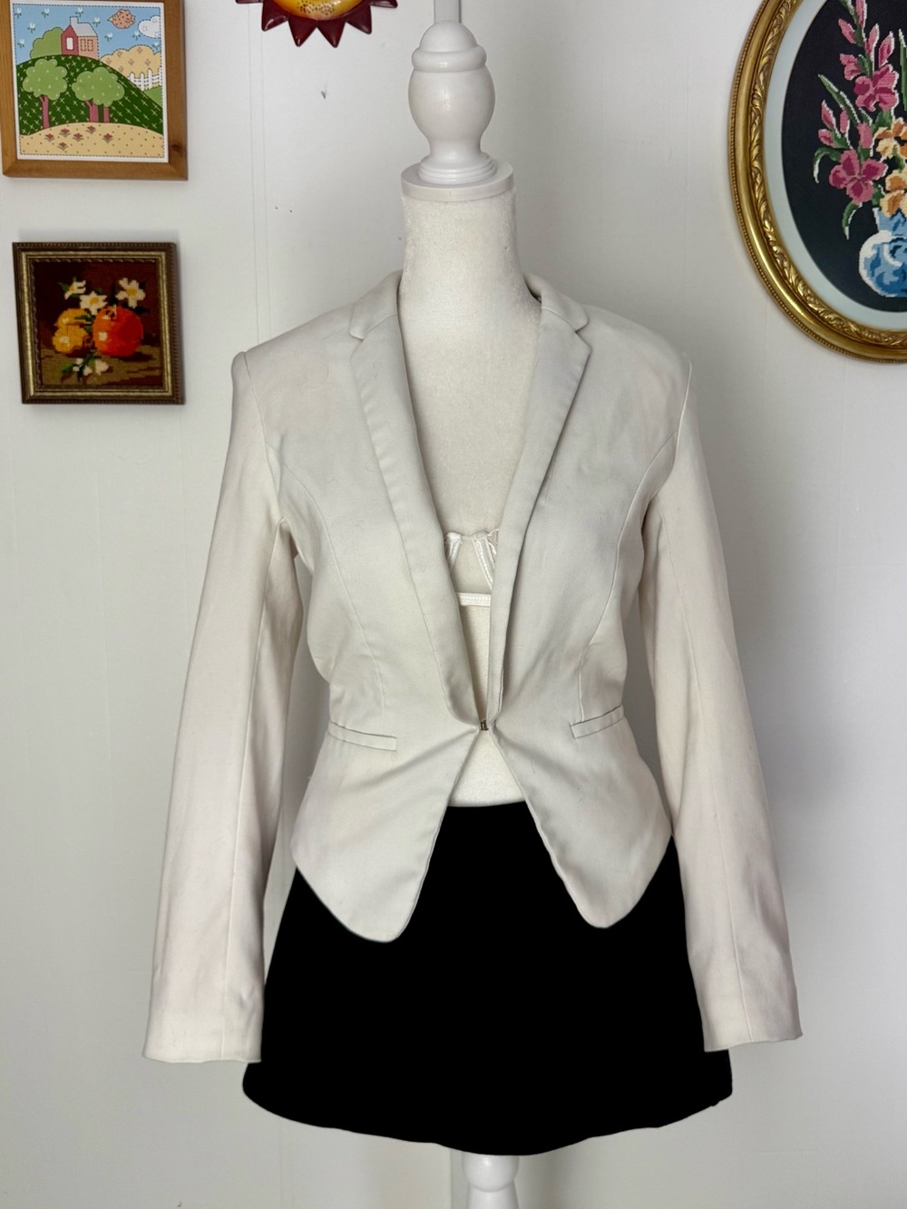 H&M Cream Blazer with Blush Lining